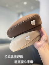 Japanese sweet love beret womens autumn and winter woolen retro versatile fashion painter hat beret hat