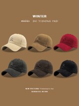Japanese baseball hat womens hard-top embroidered letters spring and autumn fashion versatile face-showing small mens and womens peaked caps