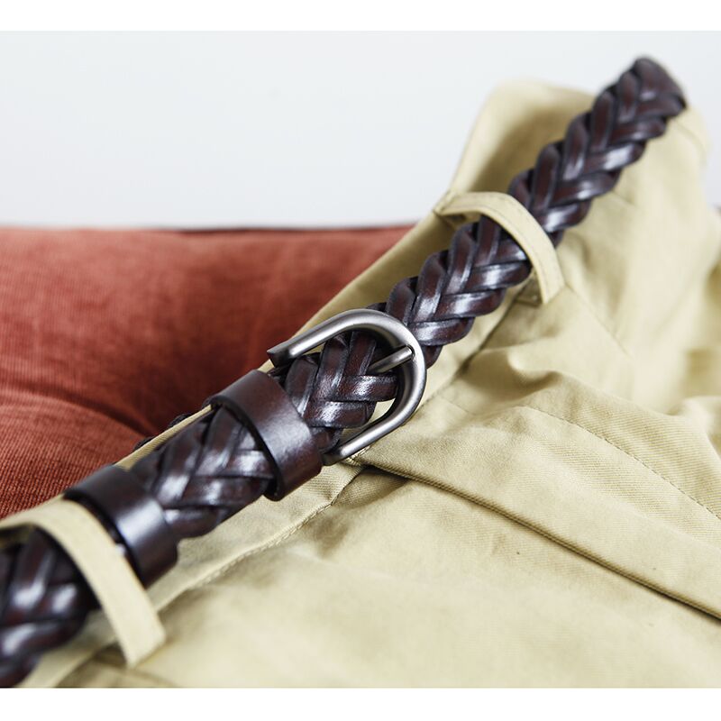 Bugu Forest New Female cow leather waist belt coarse leather band Woven Female leather Art 100 lap belt Y714