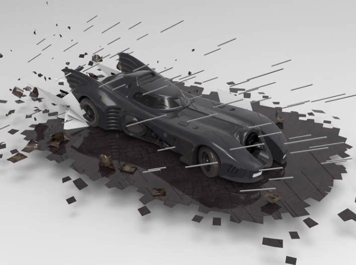 C4D科幻蝙蝠侠3D战车FBX跑车STL游戏场景道具OBJ模型Blender素材