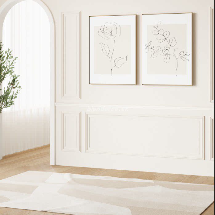 奶油风客厅场景亚马逊场景