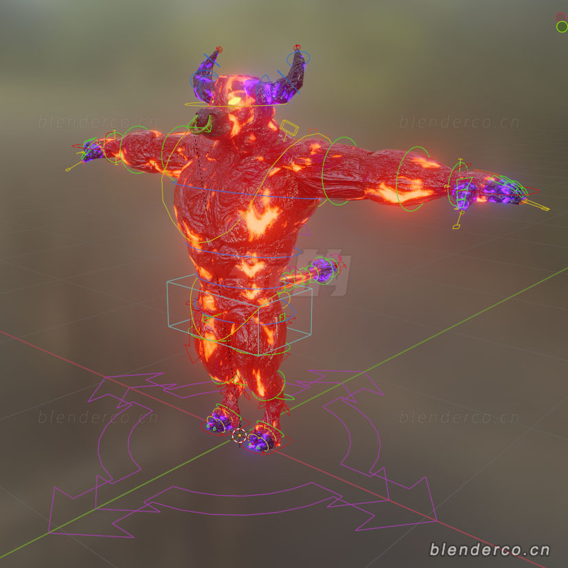 blender火焰牛魔王角色blender布的-转载作者不清楚了。知道的话留言