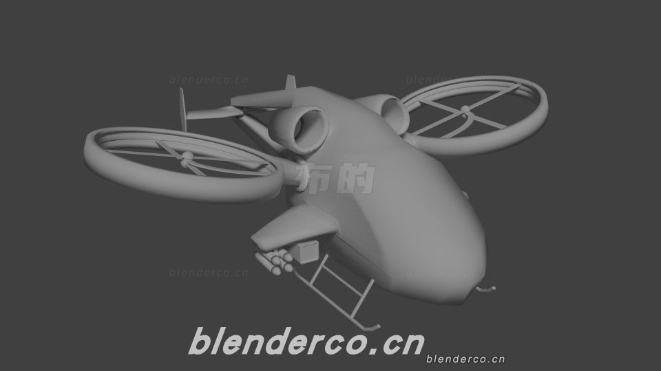 blender直升机战斗机模型-群友分享-作者不清楚了，知道的留言