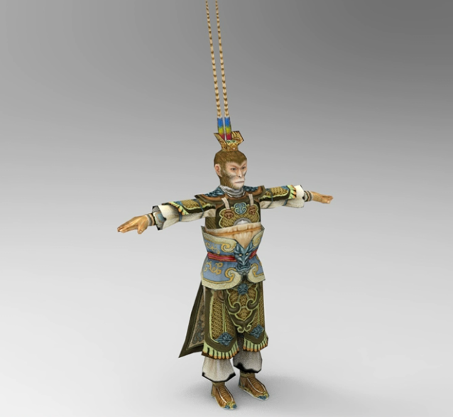 C4D FBX STL OBJ Blender Maya卡通人物猴子大圣孙悟空三维3D模型-cg男孩
