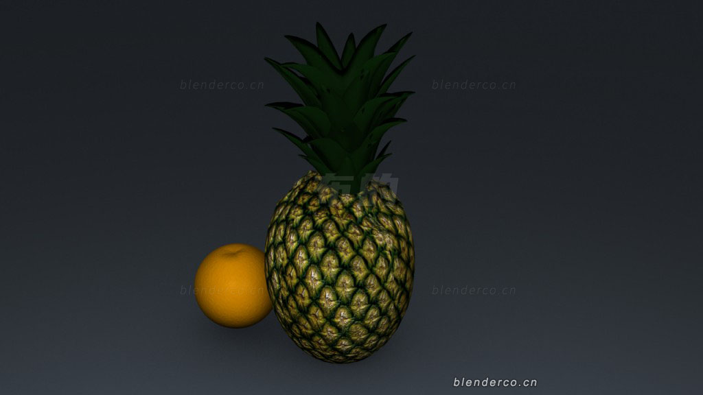 Blender水果菠萝凤梨模型