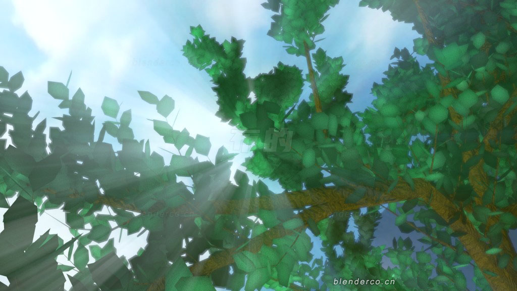 blender大树遮阴场景blender布的