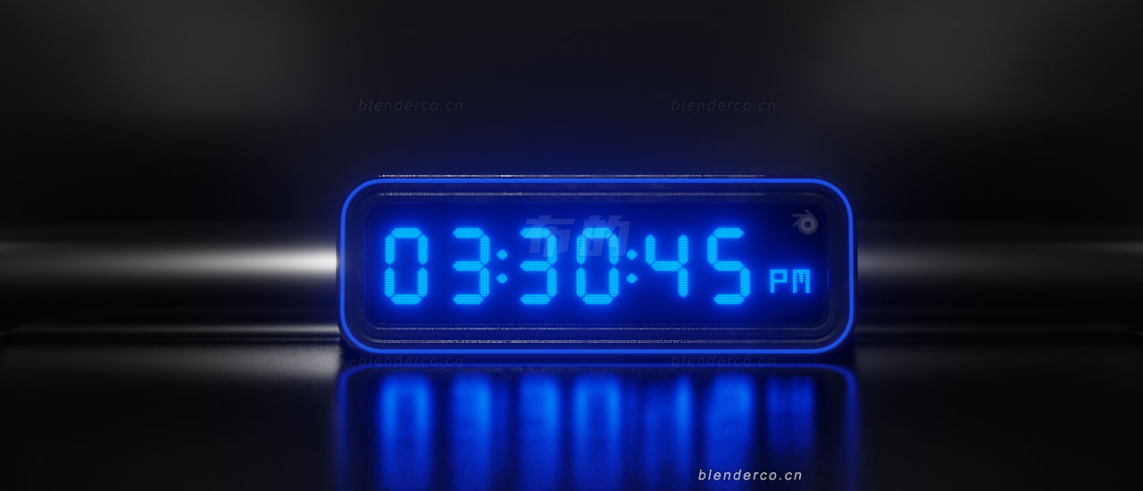 Blender数字时钟表模型