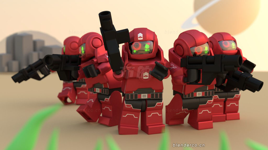 blender乐高武装武器卡通模型-群友分享，作者不清楚了，知道的留言