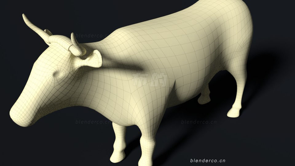 blender动物牛模型-群友分享-具体作者不清楚了，知道的留言