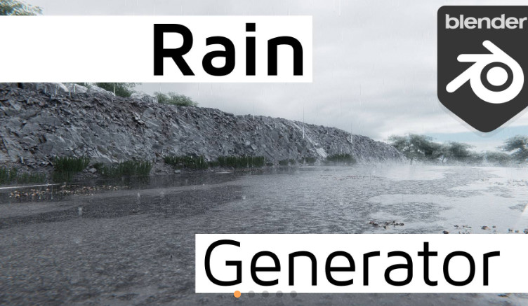 几何节点水景特效雨水飞溅生成器Blender插件Baga Rain Generator v1.0.8  v1.0.6   3.2, 3.3, 3.4 blender布的