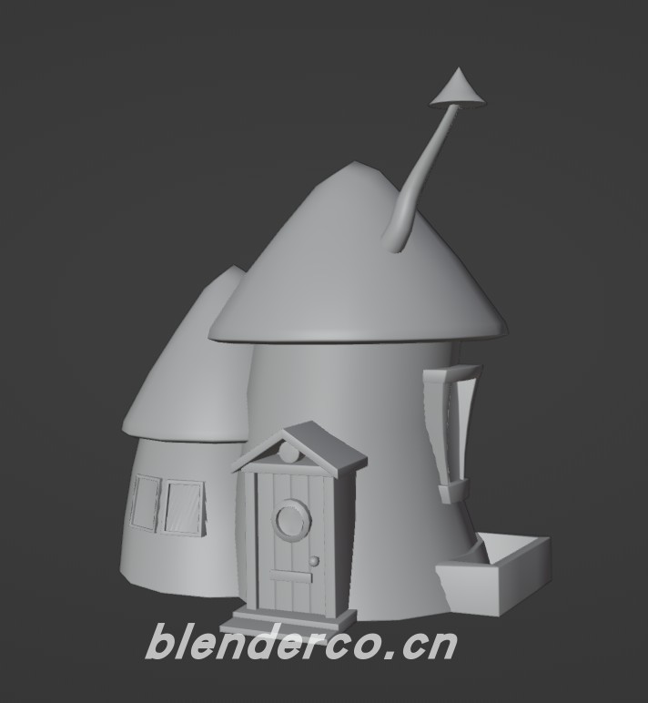 Blender卡通地面建筑21