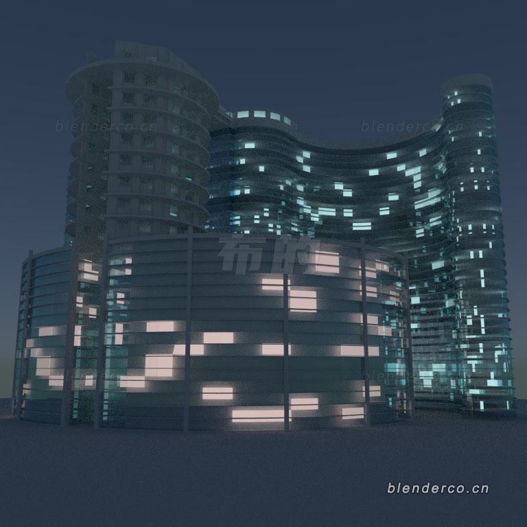 Blender科技感大楼建筑模型