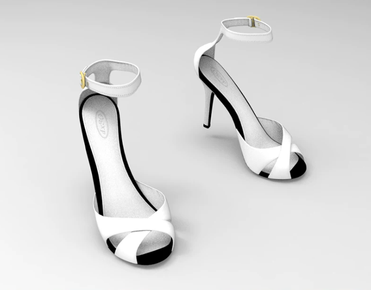 DAZ G3 FBX STL OBJ C4D Blender女士鱼嘴高跟鞋凉鞋三维模型素材