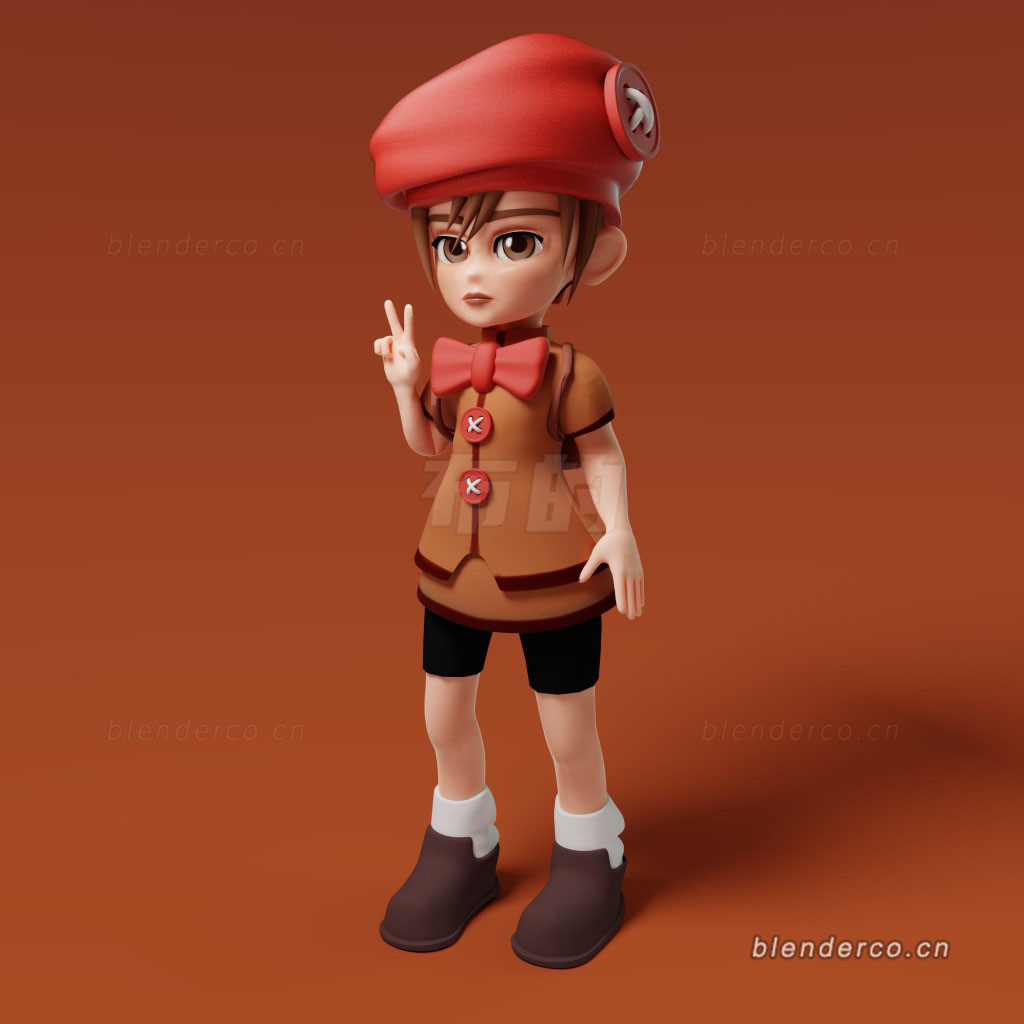 Blender卡通小女孩ip角色人物模型