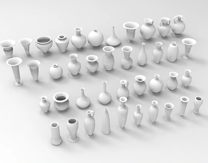 C4D FBX STL OBJ Blender低面卡通花瓶陶罐水罐坛子三维模型-cg男孩