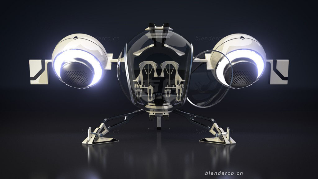 blender科技飞船飞行器模型0818