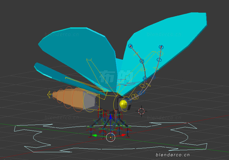 Blender昆虫蝴蝶绑定模型