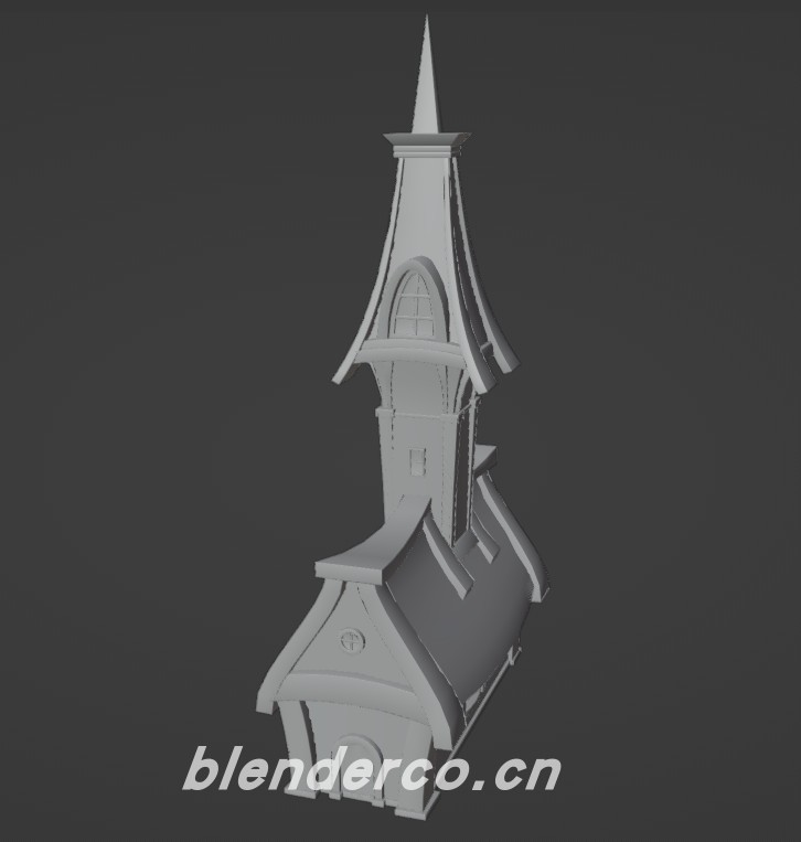 Blender卡通地面建筑5