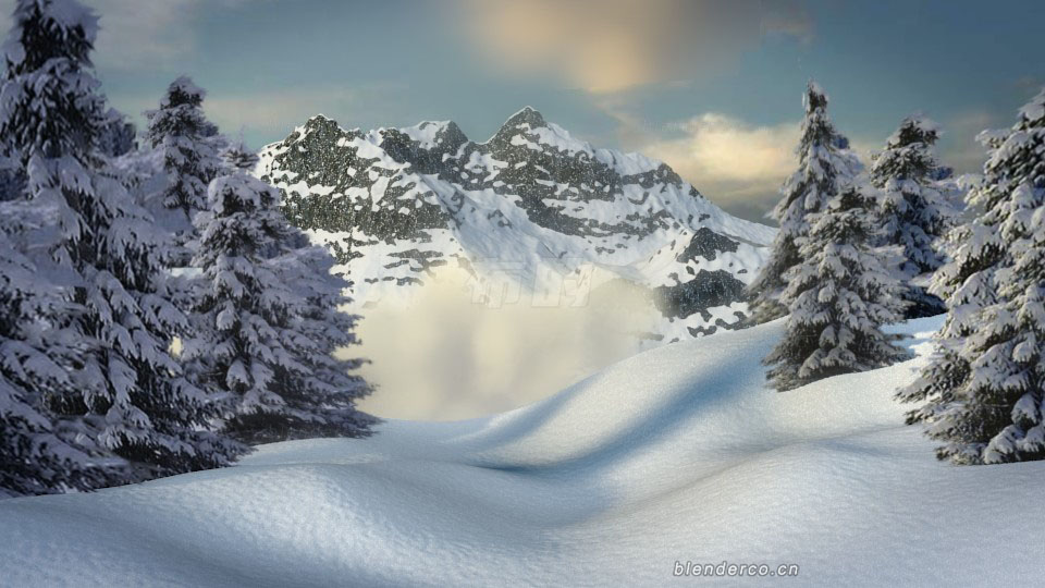 blender布的-blender雪山雪景模型