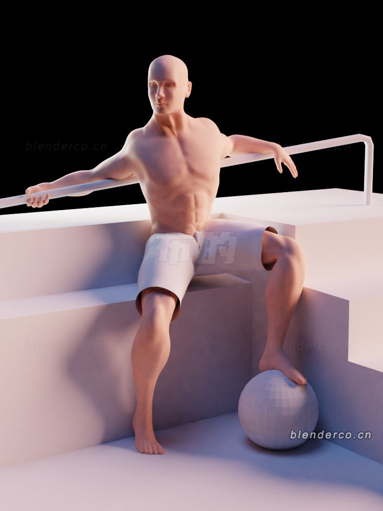 Blender光头男人角色人物模型