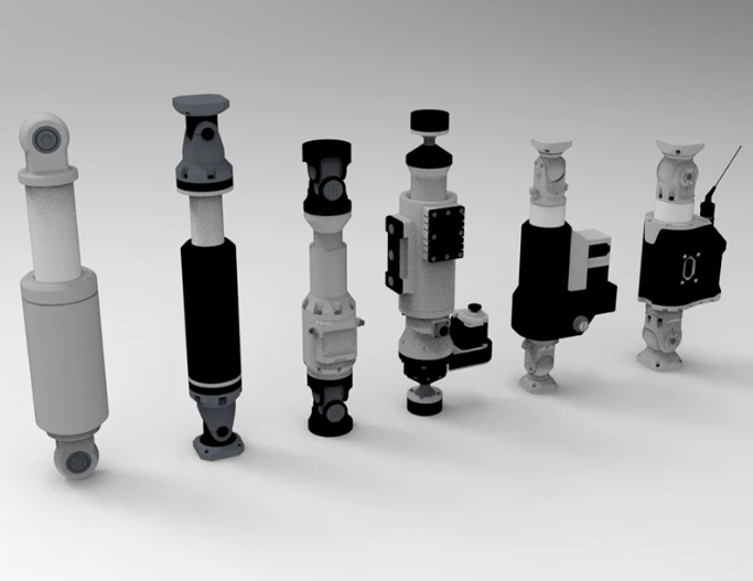 C4D FBX STL OBJ Blender液压活塞杆推杆机械设备零件万向节模型-cg男孩