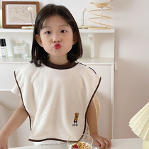 Childrens embroidery bib wash towel scarf super soft face wipe baby out travel Multi Use towel kindergarten