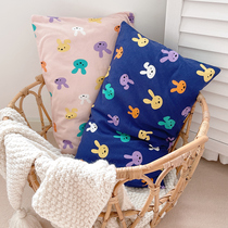 Cotton knitted cotton childrens pillowcase 30 × 50 cute cartoon pure cotton children adult latex memory pillow pillow case