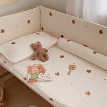 Customized baby bed Wall soft bag can be removed and washed anti-collision barrier bars ins Children Baby splicing bed by Cotton