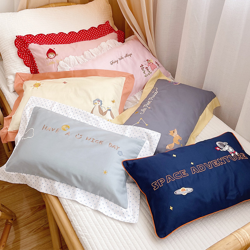 60 tribute satin long-staple cotton cotton children's baby pillowcases 30*50 cartoon cute pillowcases for boys and girls