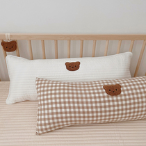 Cotton baby anti-collision pillow baby bed newborn pillow cartoon Nordic girl heart cute bear head