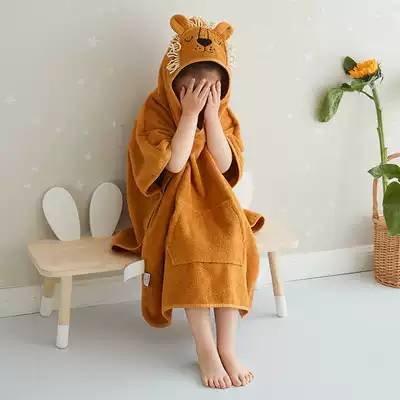 Children's pullover bathrobe cloak hooded baby bath towel Newborn baby cotton super soft absorbent bath towel Newborn