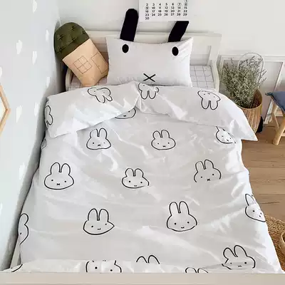 Cartoon cotton children's bed three-piece cotton girl bed single quilt cover supplies dormitory boy four-piece cute