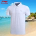 Li Ning ngắn tay polo áo sơ mi nam giản dị ve áo thoáng khí và nhanh chóng làm khô thể thao áo sơ mi nam nhóm mua tùy chỉnh làm việc quần áo Áo polo thể thao