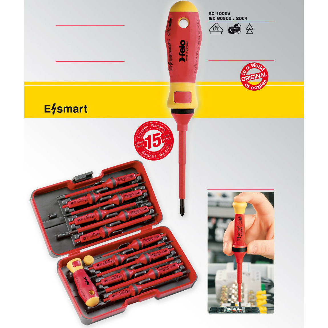 German flying dragon FELO 14 pieces sophisticated one-cross electrician resistant to high-pressure insulation screwdriver set 06391306