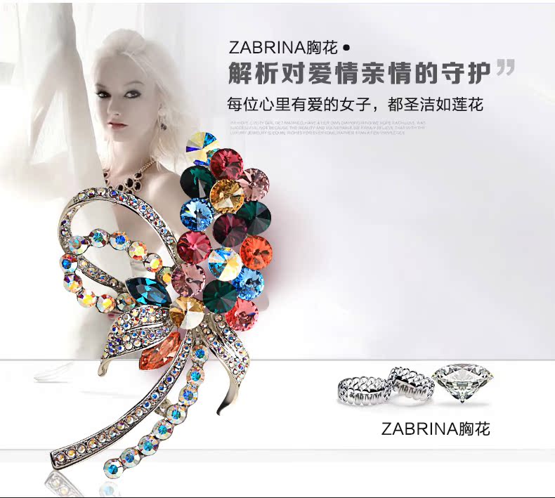 Broche femme ZABRINA en cristal artificiel - Ref 1178552 Image 13