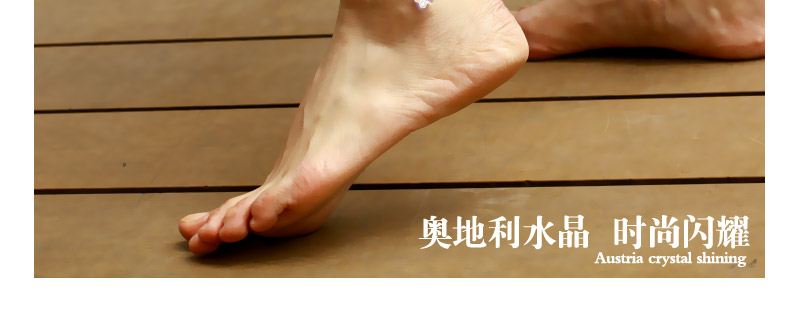 925 bạc thời trang Hàn Quốc mận Áo pha lê vòng chân bạc nữ mạ vàng có thể thu vào vòng chân quà tặng sinh nhật phụ kiện thời trang nữ