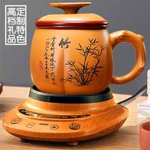 Gift purple sand electric stew Cup stew cup baby BB porridge with one person soup pot Health Cup Tremella electric tea cup mini