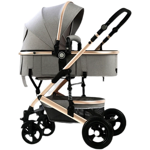 Складная детская металлическая прогулочная коляска на четырех колесах, алюминиевый сплав, амортизация