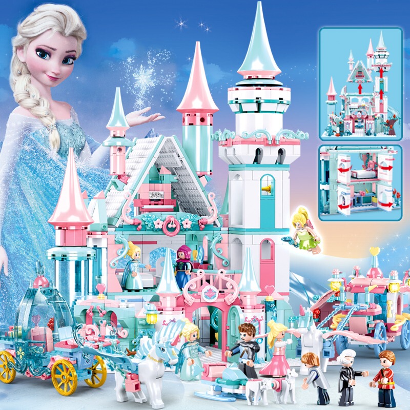 2026 New Building Block Girls Series Assembly Educational Frozen Castle Elsa Toy Compatible with Lego