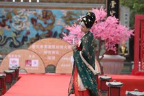 Nine Ruins Hanfu Womens Tang System Restoration High Waist Ke Zi Dress Dunhuang Printing Group Flower Big Sleeve Shirt