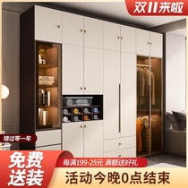 Wardrobe home bedroom storage cabinet modern simple economy rental room Assembly bag installation glass wardrobe
