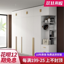 Multi-layer board solid wood wardrobe modern simple home bedroom cabinet small apartment paint-free board ecological board assembly wardrobe