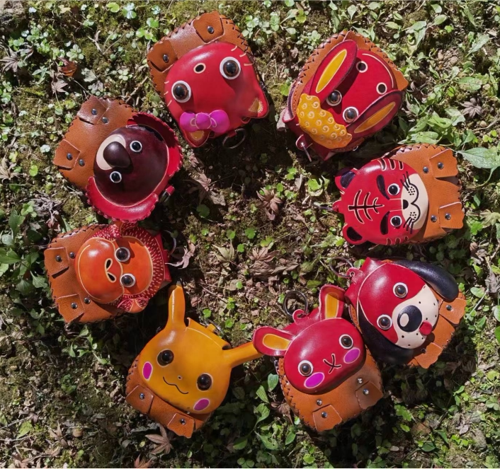 [Made Miao] Cartoon Zodiac Crossbody Bag Genuine Leather Coin Purse Kidsren's Cute Hanging Bag