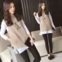 Phụ nữ mang thai mùa thu mẫu thời trang 2018 mới áo hai dây đan bà bầu vest phiên bản Hàn Quốc của mẹ mùa thu và quần áo mùa đông shop đầm bầu