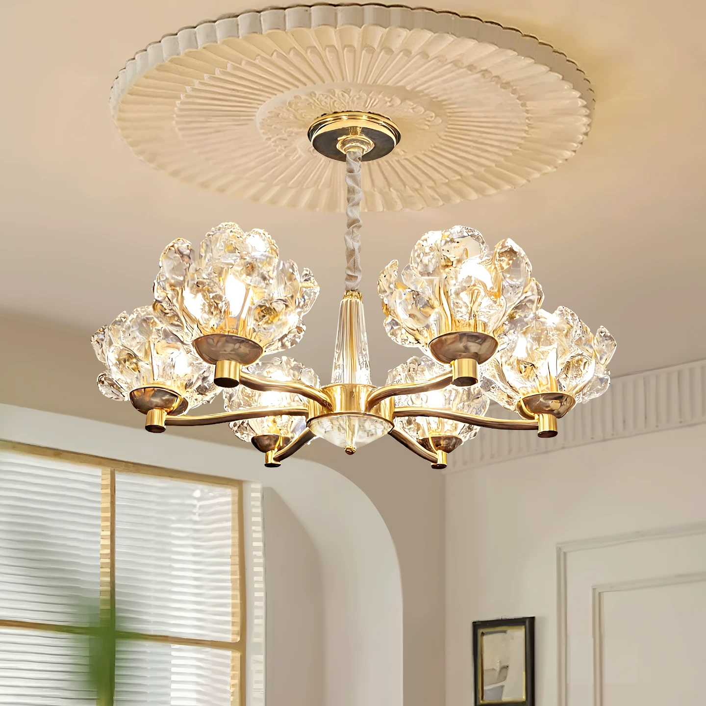 爱华朗 Creative crystal pendant for living room, modern ceiling lamp for bedroom, french style, light luxury style, high-quality style