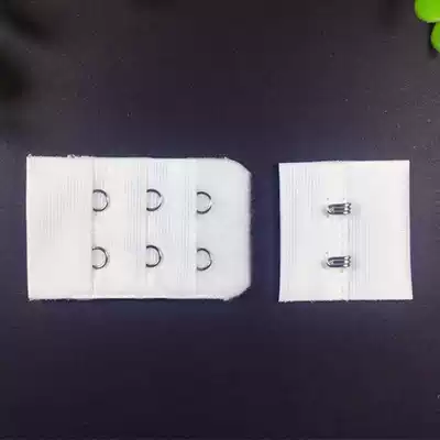 3 2cm three-row two-button underwear back Hook 32mm bra stainless steel two-hook white polyester fiber bust cover accessories
