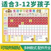 Child growth self-discipline form Baby life record Performance column Child plan form Wall sticker Course learning reward Form