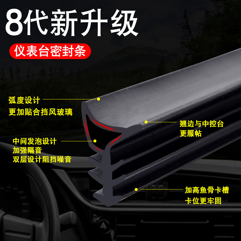 Adaptation of the Fox CC Jetta Bao to speed up golf Ulpoke Maitentango Tangyue Automobile Middle Control Bench sealing strip