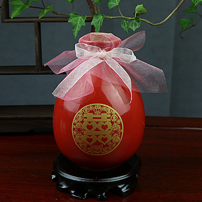 Rượu vang gốm sứ chai rượu vang cưới với rượu vang 1 kg nạp hoa đào Anh đào phong cách Nhật Bản ly rượu whisky cao cấp