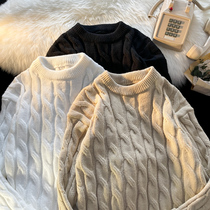 Winter Design Sensation Small Crowdleader Sweater Mans Trend Loose Big Code Couple Line Clothes Thickening Needle Weaselwear